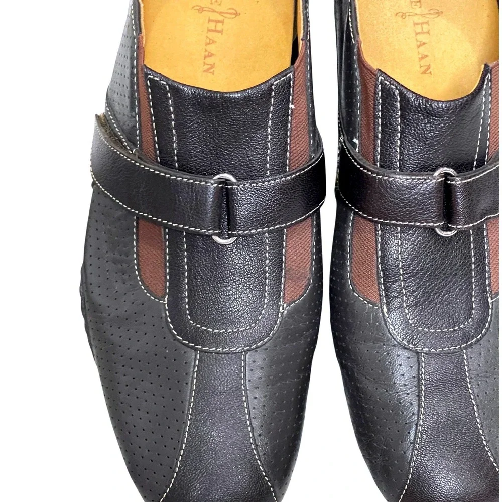 Cole Haan Mens 10.5M Brown Leather Strap Loafer Comfort Walking‎ Shoes